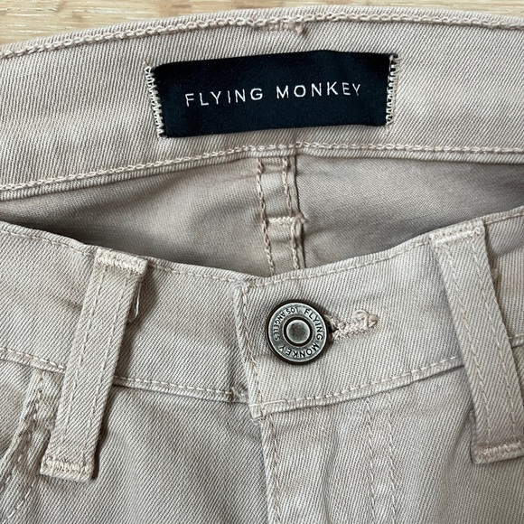 NWOT Flying Monkey Beige Stretch Skinny Raw Hem Lyocel/Cotton Pants Sz 25 *E1 - Picture 3 of 3